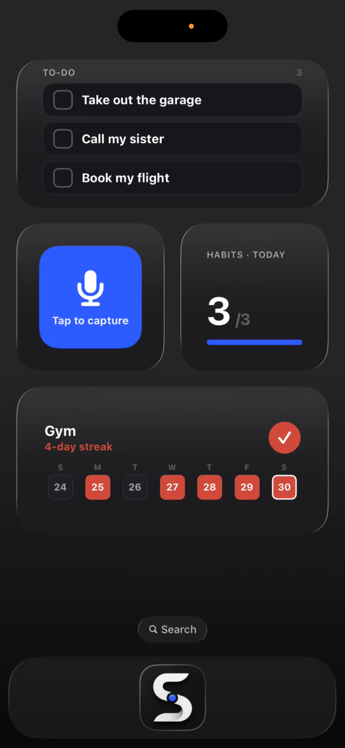 Home screen widgets